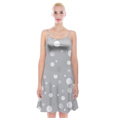 Decorative dots pattern Spaghetti Strap Velvet Dress