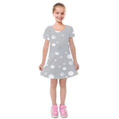 Decorative dots pattern Kids  Short Sleeve Velvet Dress