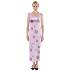 Decorative Dots Pattern Fitted Maxi Dress by ValentinaDesign