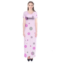 Decorative Dots Pattern Short Sleeve Maxi Dress by ValentinaDesign