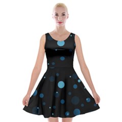 Decorative Dots Pattern Velvet Skater Dress by ValentinaDesign