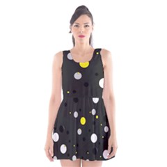 Decorative Dots Pattern Scoop Neck Skater Dress by ValentinaDesign