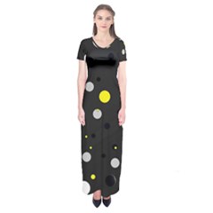 Decorative Dots Pattern Short Sleeve Maxi Dress by ValentinaDesign