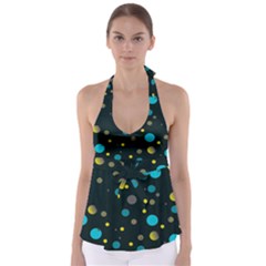 Decorative Dots Pattern Babydoll Tankini Top by ValentinaDesign