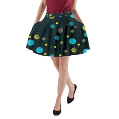 Decorative Dots Pattern A-line Pocket Skirt by ValentinaDesign