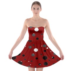 Decorative Dots Pattern Strapless Bra Top Dress by ValentinaDesign