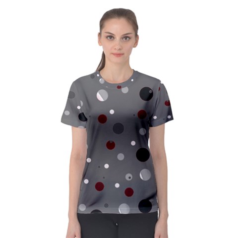 Decorative Dots Pattern Women s Sport Mesh Tee by ValentinaDesign