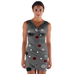 Decorative Dots Pattern Wrap Front Bodycon Dress by ValentinaDesign