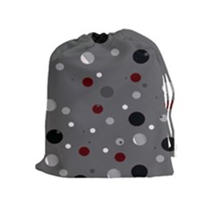 Decorative Dots Pattern Drawstring Pouches (extra Large) by ValentinaDesign