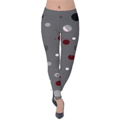 Decorative Dots Pattern Velvet Leggings by ValentinaDesign