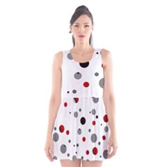 Decorative Dots Pattern Scoop Neck Skater Dress by ValentinaDesign