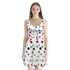 Decorative Dots Pattern Split Back Mini Dress  by ValentinaDesign