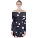 Decorative dots pattern Long Sleeve Off Shoulder Dress View1