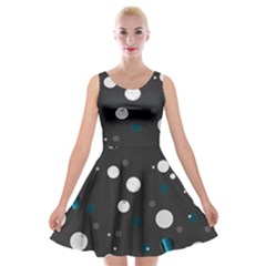 Decorative Dots Pattern Velvet Skater Dress by ValentinaDesign