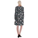 Decorative dots pattern Long Sleeve Velvet Front Wrap Dress View2