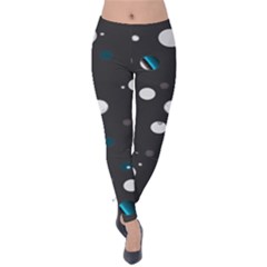 Decorative Dots Pattern Velvet Leggings by ValentinaDesign