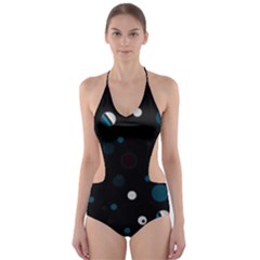 Decorative Dots Pattern Cut-out One Piece Swimsuit by ValentinaDesign