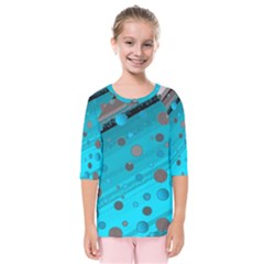 Decorative Dots Pattern Kids  Quarter Sleeve Raglan Tee