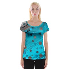 Decorative Dots Pattern Women s Cap Sleeve Top by ValentinaDesign