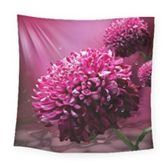 Majestic Flowers Square Tapestry (large) by LoolyElzayat