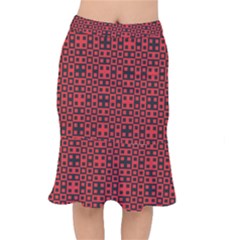 Abstract Background Red Black Mermaid Skirt