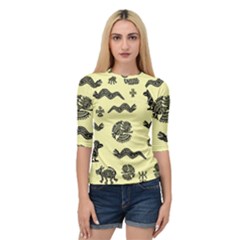 Aztecs Pattern Quarter Sleeve Tee