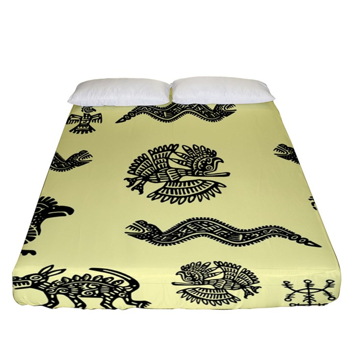 Aztecs pattern Fitted Sheet (Queen Size)