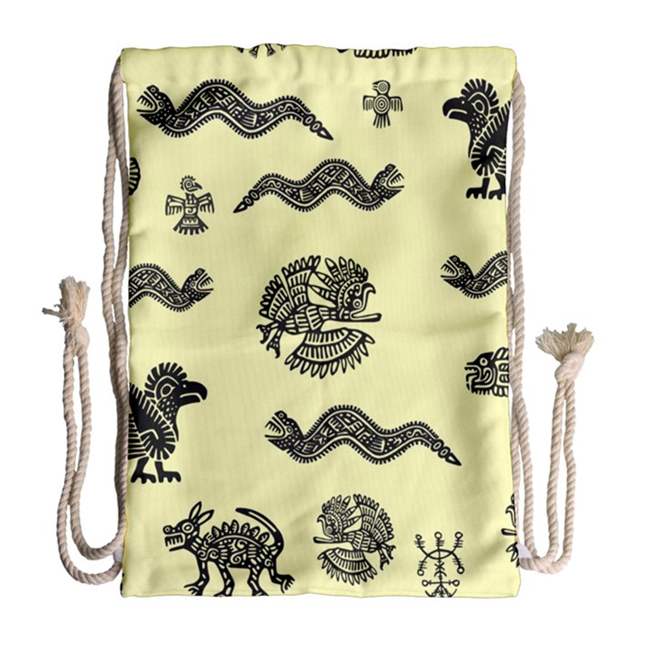 Aztecs pattern Drawstring Bag (Large)