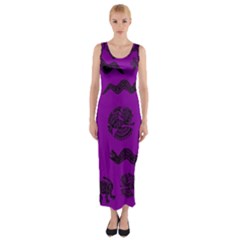 Aztecs Pattern Fitted Maxi Dress by ValentinaDesign