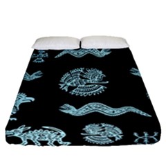 Aztecs Pattern Fitted Sheet (queen Size) by ValentinaDesign