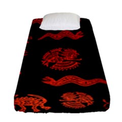 Aztecs Pattern Fitted Sheet (single Size) by ValentinaDesign