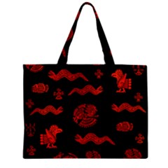 Aztecs Pattern Zipper Mini Tote Bag by ValentinaDesign