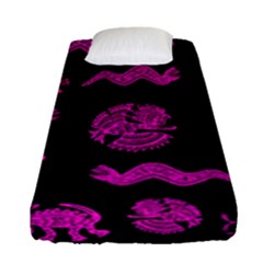 Aztecs Pattern Fitted Sheet (single Size) by ValentinaDesign