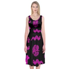 Aztecs Pattern Midi Sleeveless Dress by ValentinaDesign