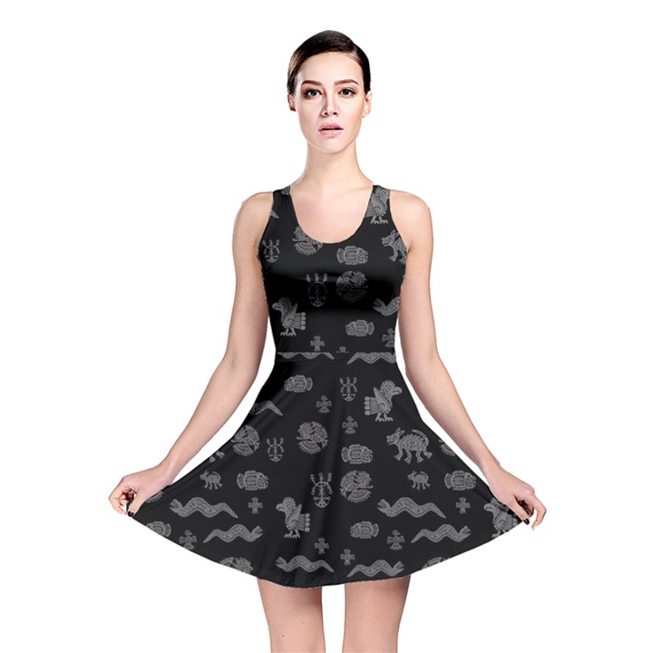 Aztecs pattern Reversible Skater Dress