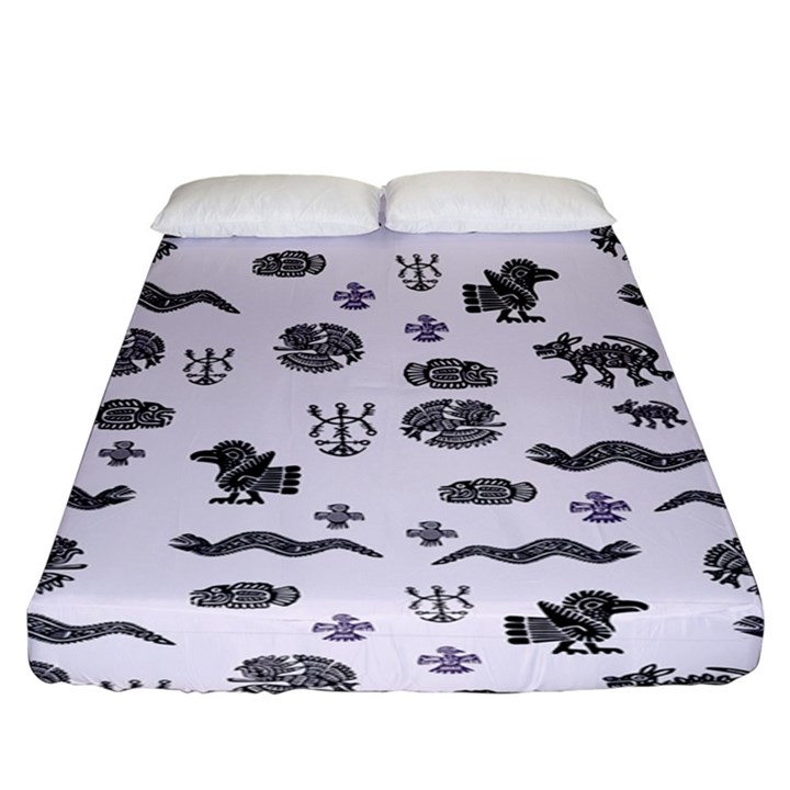 Aztecs pattern Fitted Sheet (King Size)