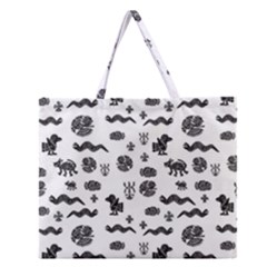 Aztecs Pattern Zipper Large Tote Bag by ValentinaDesign