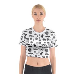 Aztecs Pattern Cotton Crop Top by ValentinaDesign