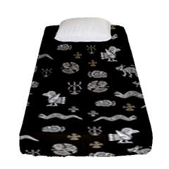 Aztecs Pattern Fitted Sheet (single Size) by ValentinaDesign