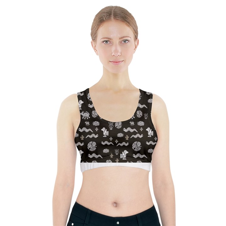 Aztecs pattern Sports Bra With Pocket