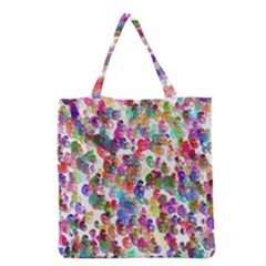 Colorful Spirals On A White Background             Grocery Tote Bag by LalyLauraFLM