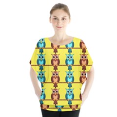 Owls Pattern               Batwing Chiffon Blouse