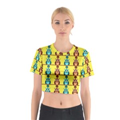 Owls Pattern            Cotton Crop Top by LalyLauraFLM