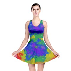 Colorful Paint Texture           Reversible Skater Dress by LalyLauraFLM