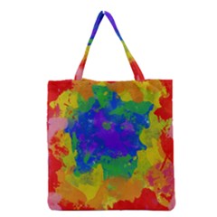 Colorful Paint Texture           Grocery Tote Bag by LalyLauraFLM