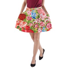 Beautiful Roses Collage A-line Pocket Skirt by LovelyDesigns4U