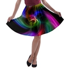 Abstract Art Color Design Lines A-line Skater Skirt by Nexatart