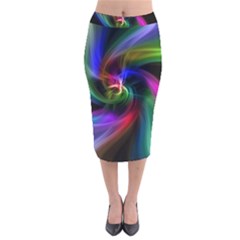 Abstract Art Color Design Lines Velvet Midi Pencil Skirt