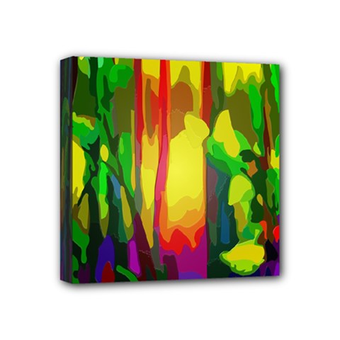 Abstract Vibrant Colour Botany Mini Canvas 4  X 4  by Nexatart