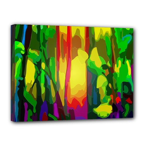 Abstract Vibrant Colour Botany Canvas 16  X 12  by Nexatart